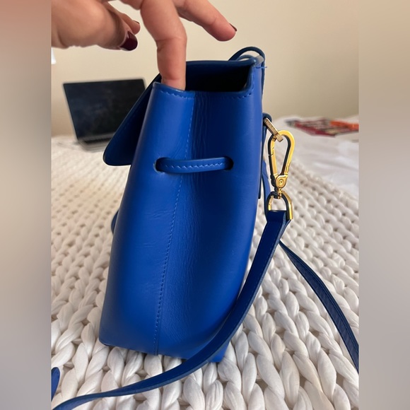Mansur Gavriel Lady Bag $695 Royal Blue Vegetable Tanned Leather Like New - Picture 9 of 15